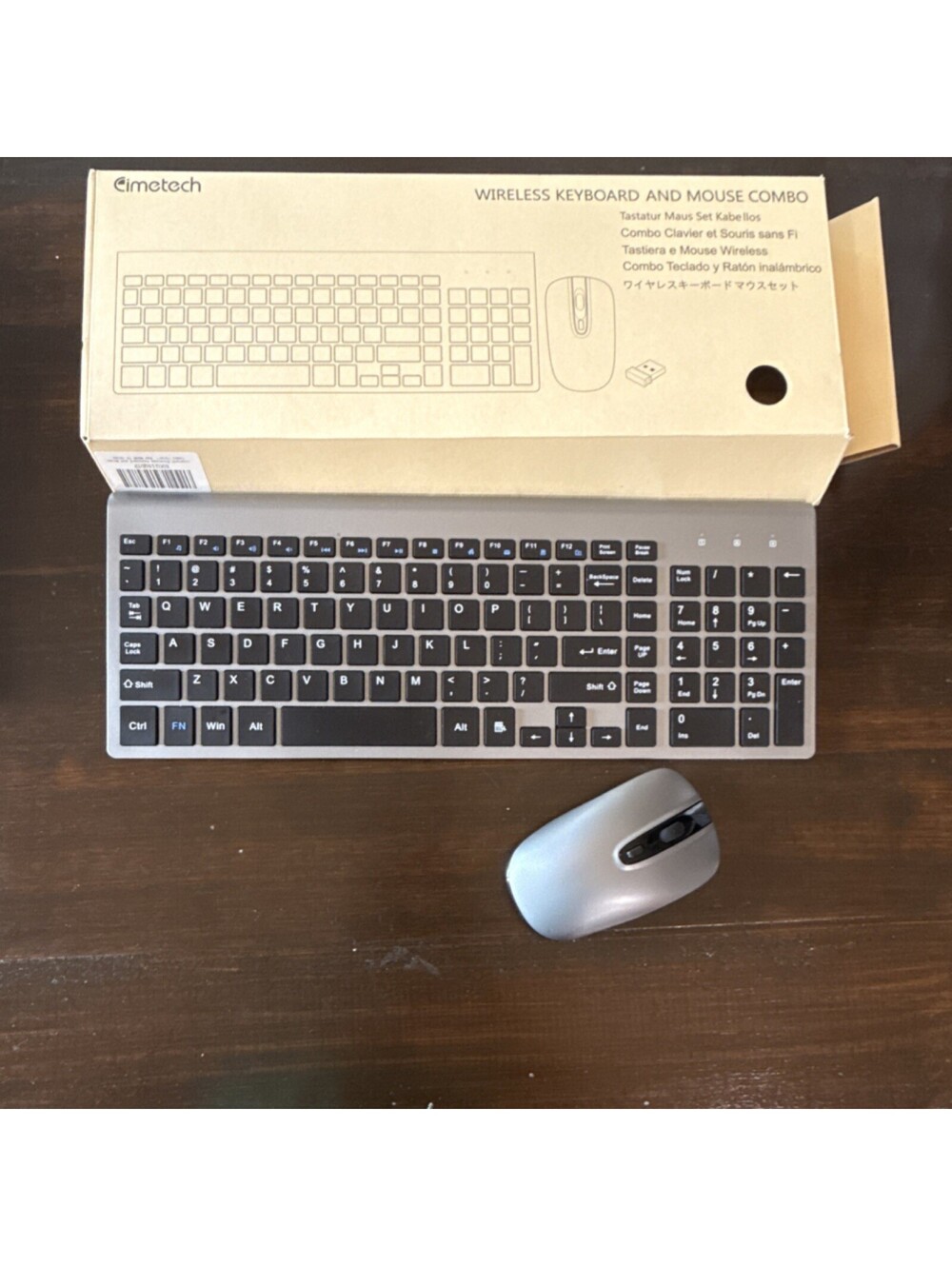 Cimetech KF10 2.4G Wireless Keyboard Mouse Combo QWERTY English Silver/Black